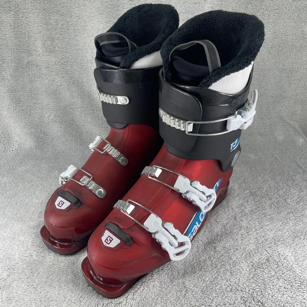 Salomon Ski Boots RT Junior 26-26.5 305mm Red T3 Downhill 3-Buckle Alpine